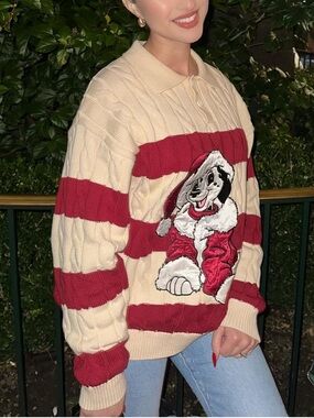 Red and Cream Striped Sweater 101 Dalmations
